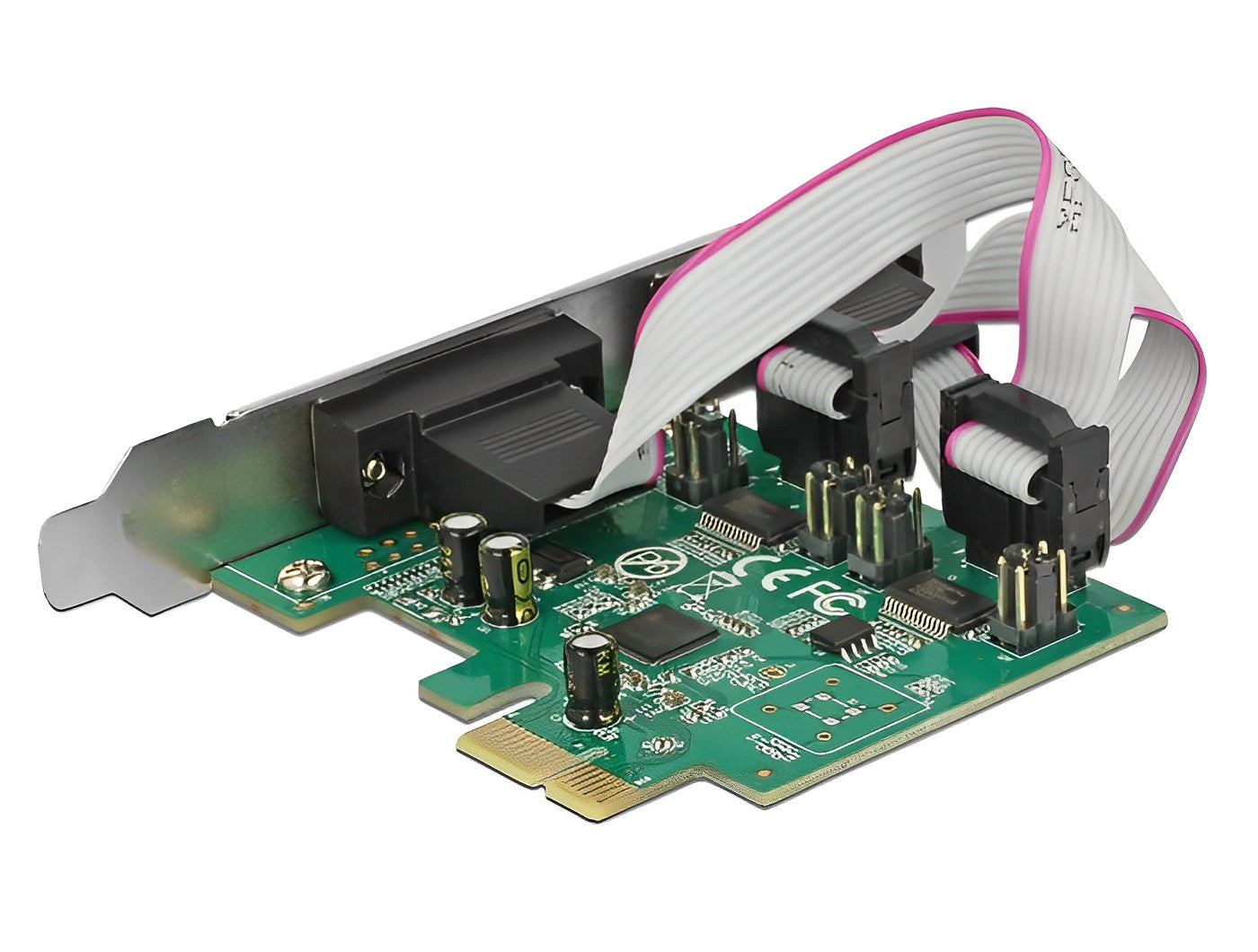 כרטיס PCIe x1 Serial RS-232 High Speed 921K Low profile עם 2 יציאות DB9 Voltage supply צ'יפ ASIX - delock.israel