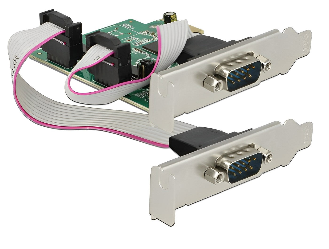 כרטיס PCIe x1 Serial RS-232 High Speed 921K Low profile עם 2 יציאות DB9 Voltage supply צ'יפ ASIX - delock.israel
