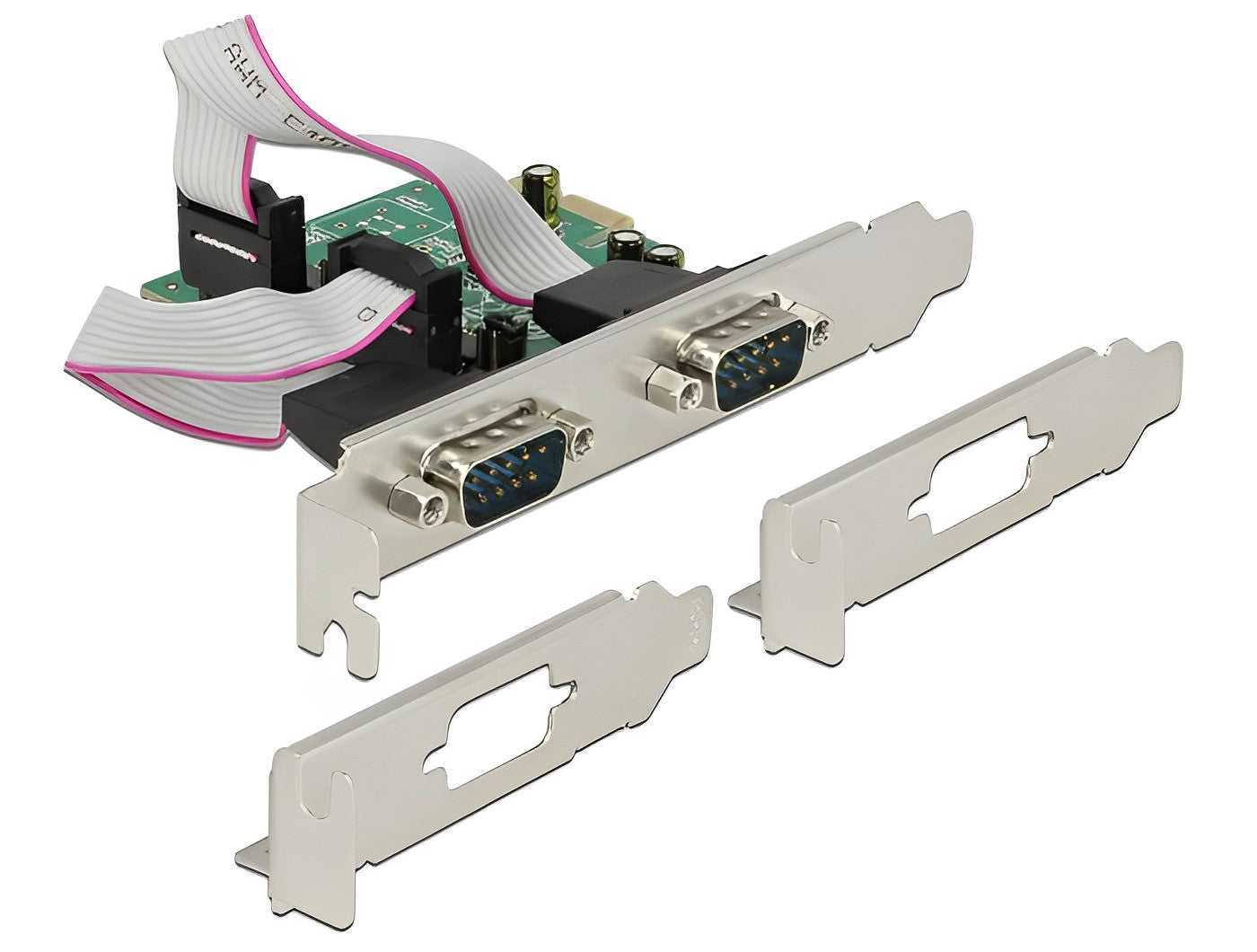 כרטיס PCIe x1 Serial RS-232 High Speed 921K Low profile עם 2 יציאות DB9 Voltage supply צ'יפ ASIX - delock.israel