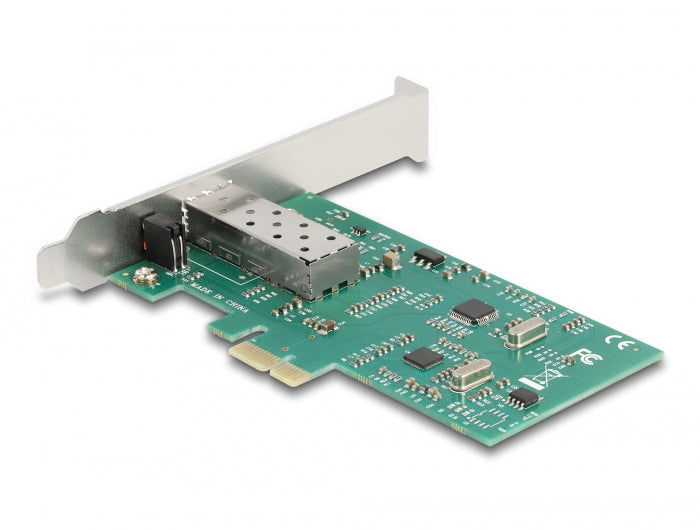 כרטיס רשת קווי PCIe x1 100Mbps LAN Low profile עם יציאת SFP צ'יפ Realtek - delock.israel