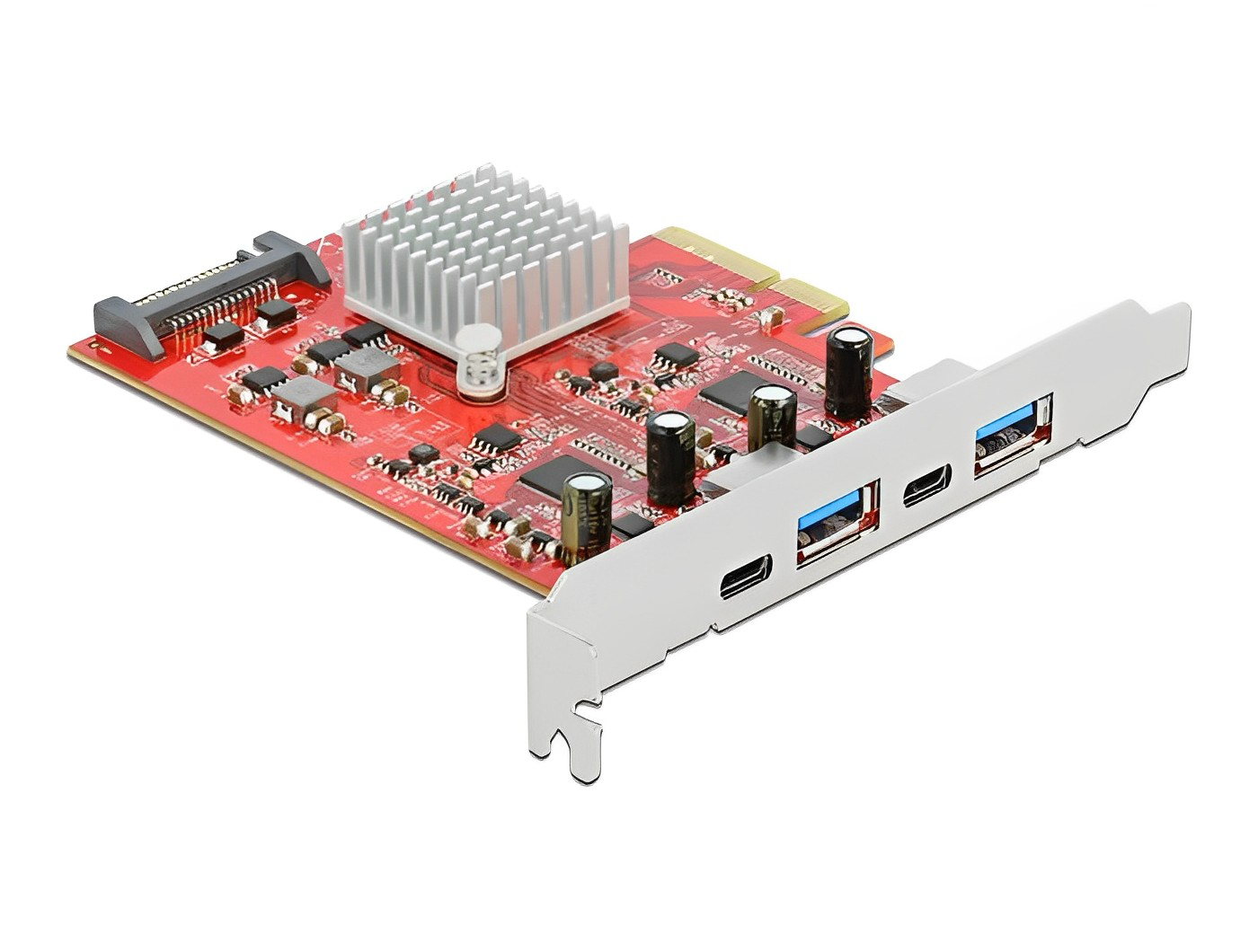 כרטיס PCIe x4 USB 3.2 Gen 2 10Gbps Dual Channel עם 4 יציאות USB צ'יפים Asmedia - delock.israel