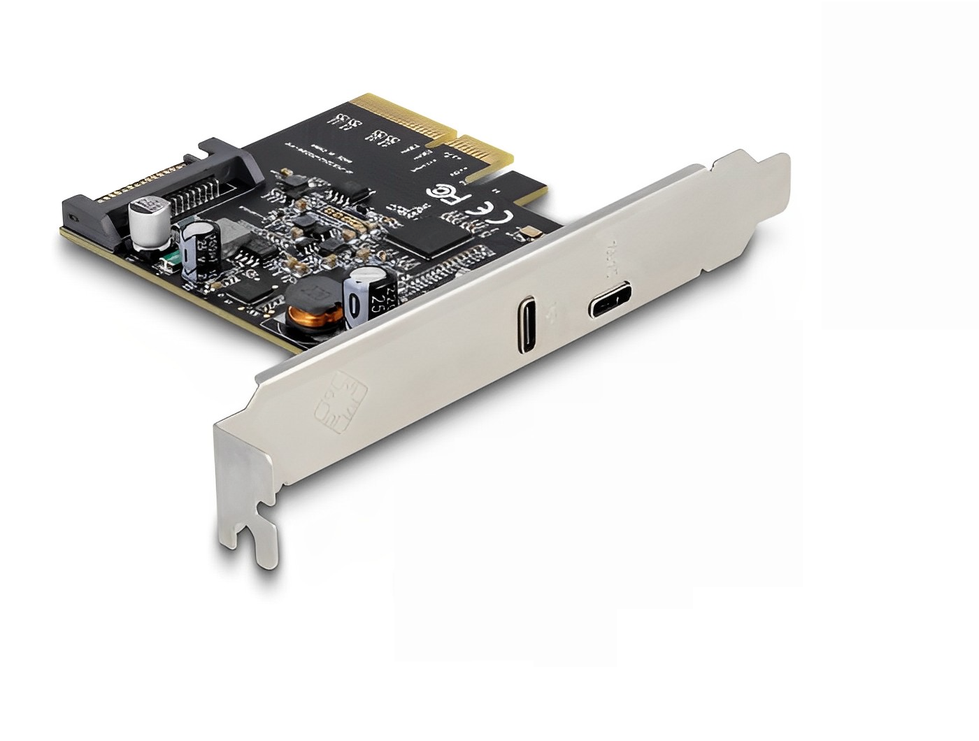 כרטיס PCIe x4 USB 3.2 Gen 2x2 20Gbps PD 20Watt Low Profile עם יציאת USB-C צ'יפ Asmedia - delock.israel