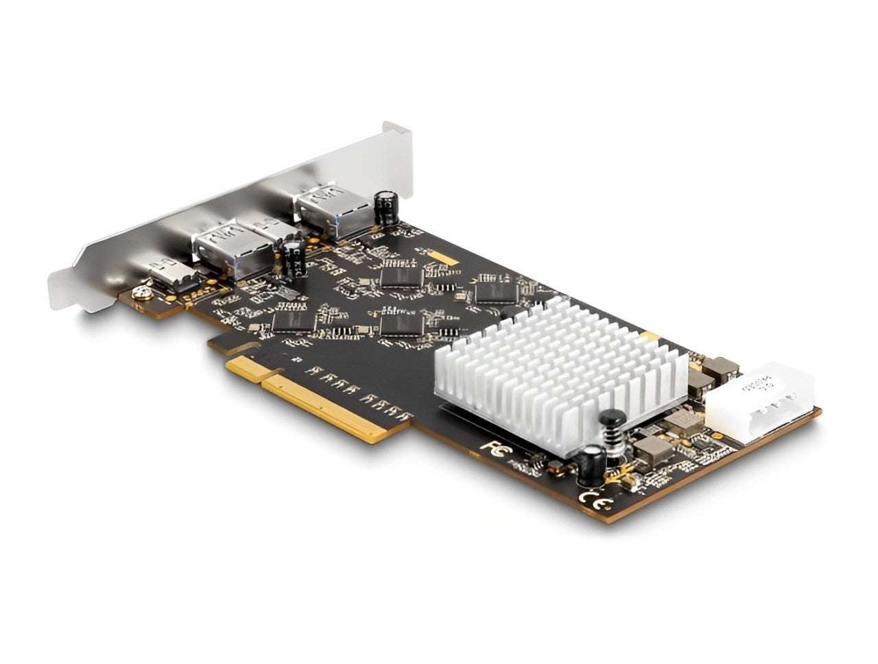 כרטיס PCIe x8 USB 3.2 Gen 2x2 20Gbps Dual Profile עם 4 יציאות USB צ'יפ Asmedia - delock.israel