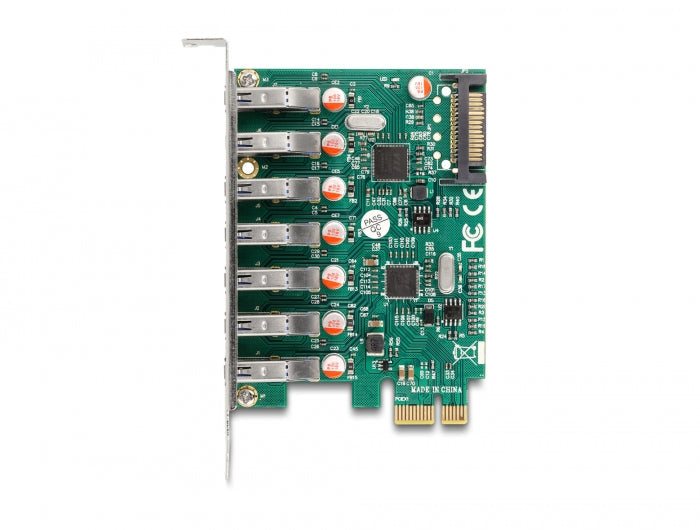 כרטיס PCIe x1 USB 5Gbps עם 7 יציאות USB-A צ'יפ VIA - delock.israel