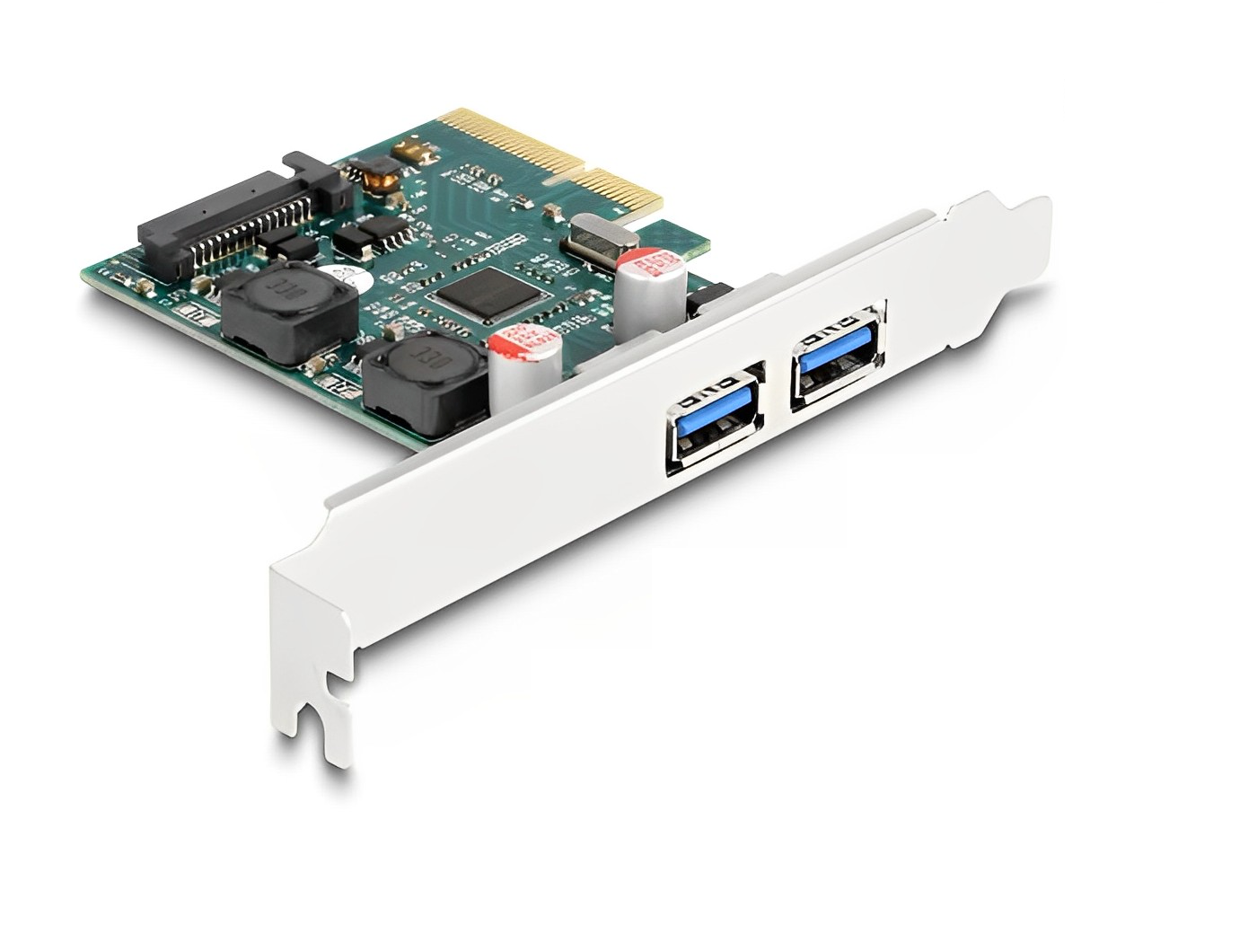 כרטיס PCIe x4 USB 10Gbps Low Profile עם 2 יציאות USB-A צ'יפ Asmedia - delock.israel