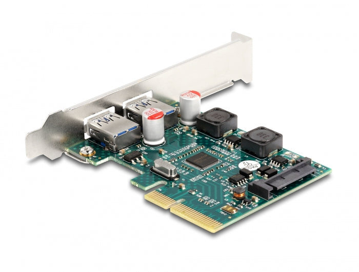 כרטיס PCIe x4 USB 10Gbps Low Profile עם 2 יציאות USB-A צ'יפ Asmedia - delock.israel