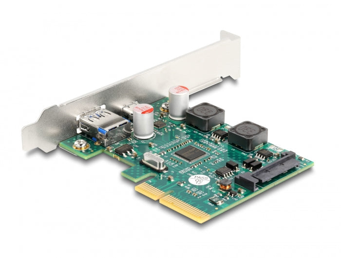 כרטיס PCIe x4 USB 10Gbps Low Profile עם 2 יציאות USB צ'יפ Asmedia - delock.israel