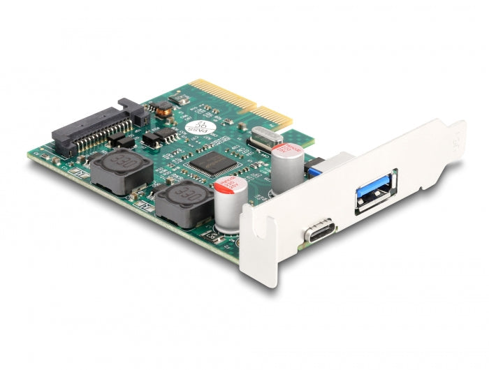 כרטיס PCIe x4 USB 10Gbps Low Profile עם 2 יציאות USB צ'יפ Asmedia - delock.israel