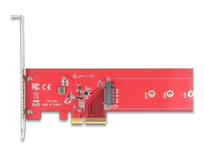 כרטיס PCI Express x4 מבית Delock גרמניה מאפשר להוסיף למחשב שולחני חיבור פנימי אחד לכונן M.2 בפורמט 2280, 2260 או 2242