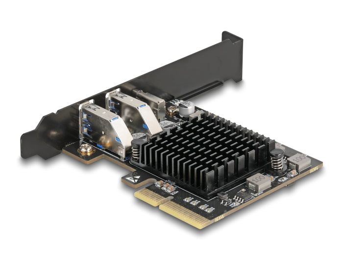 כרטיס PCI Express x4 מציה יציאת USB Type-C במהירות 20 ג'יגה-ביט ו-2 יציאות USB Type-A במהירות 10 ג'יגה-ביט לשנייה