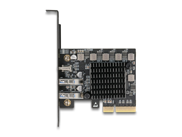 כרטיס PCI Express x4 מציה יציאת USB Type-C במהירות 20 ג'יגה-ביט ו-2 יציאות USB Type-A במהירות 10 ג'יגה-ביט לשנייה