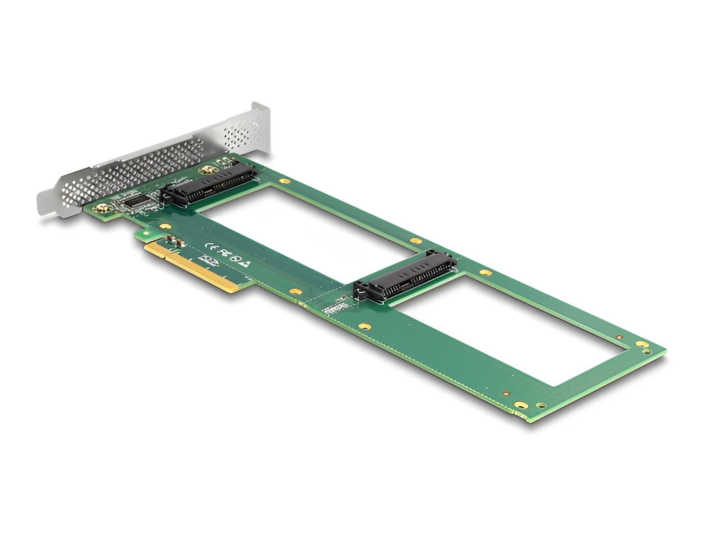 כרטיס PCI-E x8 עבור 2 כוננים U.2 NVMe SFF-8639 - Bifurcation - delock.israel
