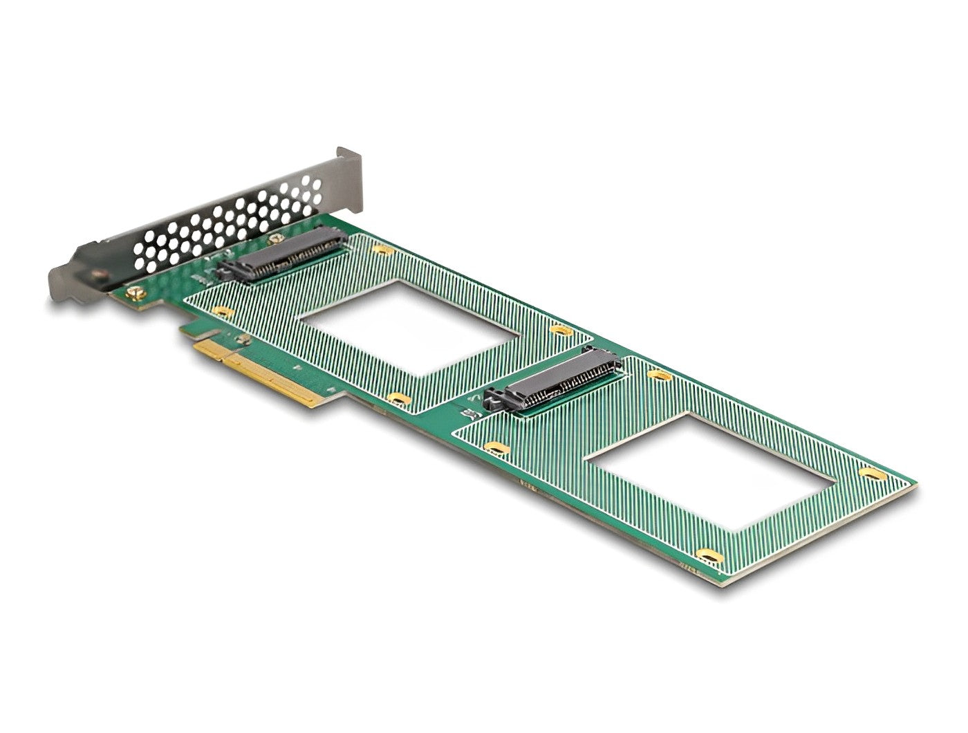 כרטיס PCIe x8 עבור 2 כוננים U.2 NVMe SFF-8639 - Bifurcation (236x87 מ"מ) - delock.israel