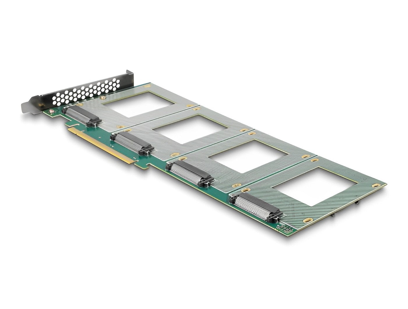 כרטיס PCIe x16 עם 4 יציאות (LxW: 288 x 122 mm) U.2 NVMe SFF-8639 - Bifurcation - delock.israel