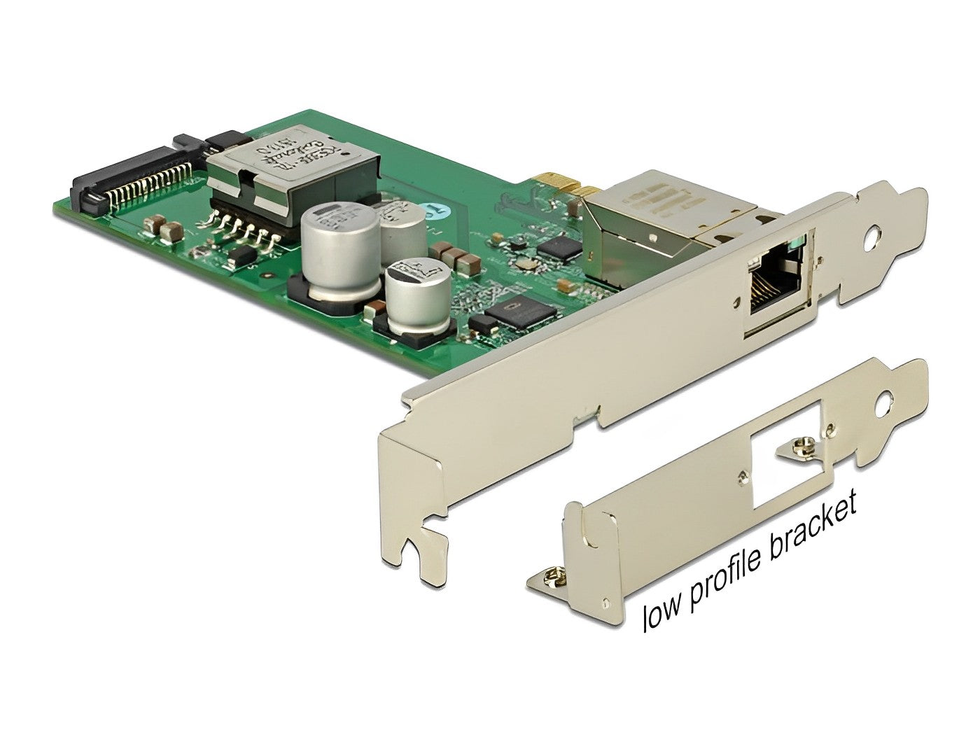 כרטיס רשת קווי PCIe x1 Gigabit Low profile עם יציאת +RJ45 PoE - delock.israel