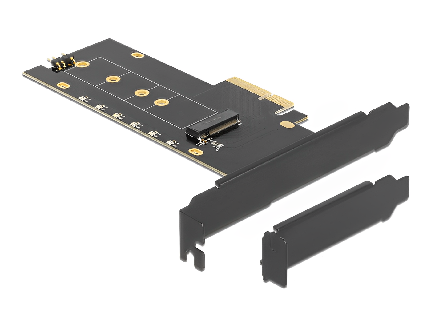 כרטיס PCI-E x4 RGB LED illumination Low Profile עם גוף קירור עבור כונן M.2 NVMe - delock.israel