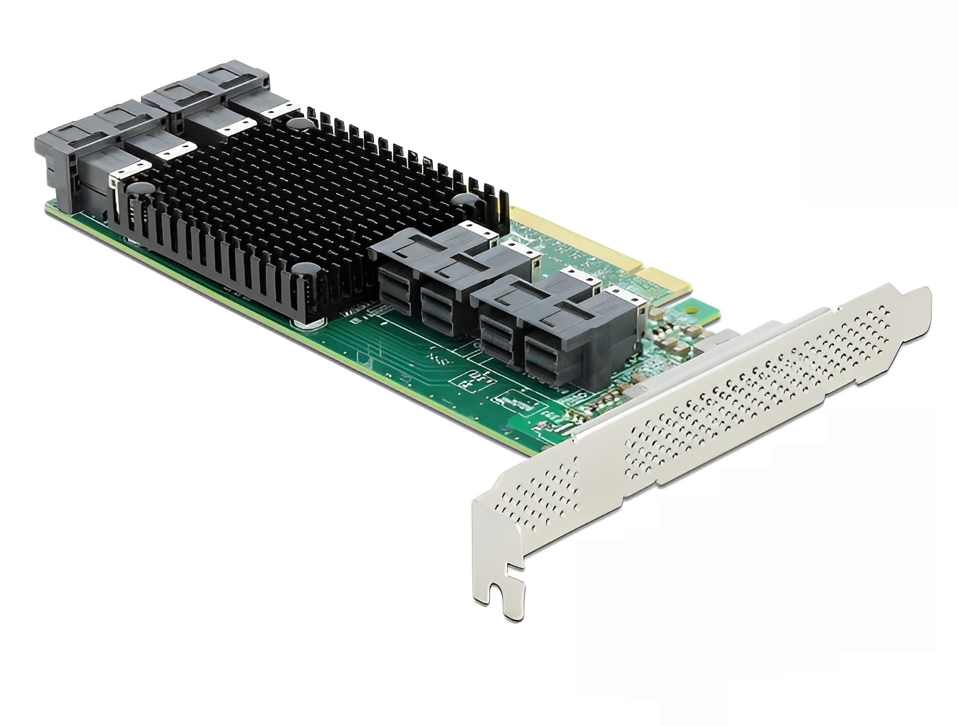 כרטיס PCIe x16 Low profile עם 8 יציאות SFF-8643 NVMe - delock.israel