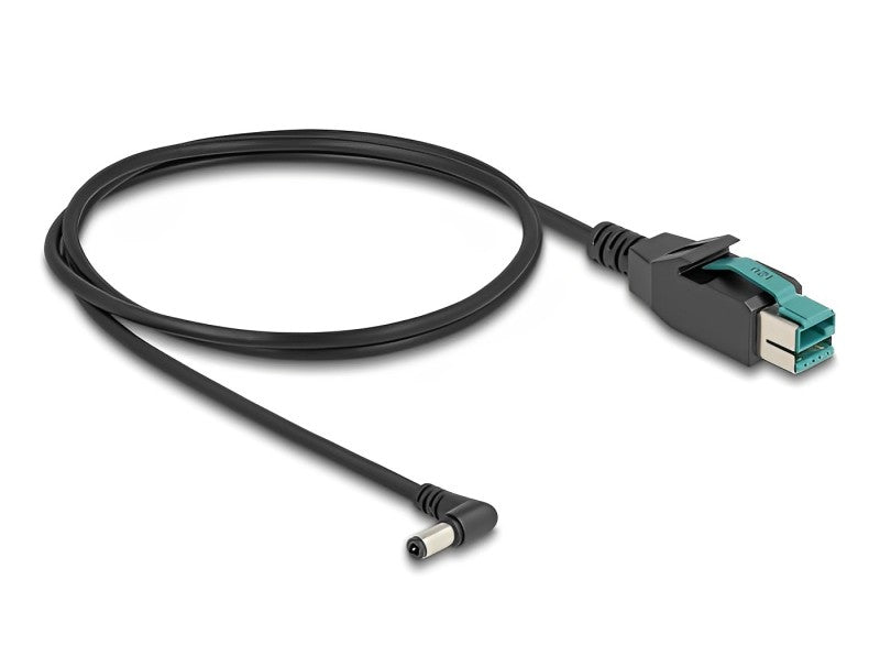 כבל USB עבור מדפסות קופה ומסופים תקע PoweredUSB 12V לתקע DC 5.5x2.5 בזווית 90° - delock.israel