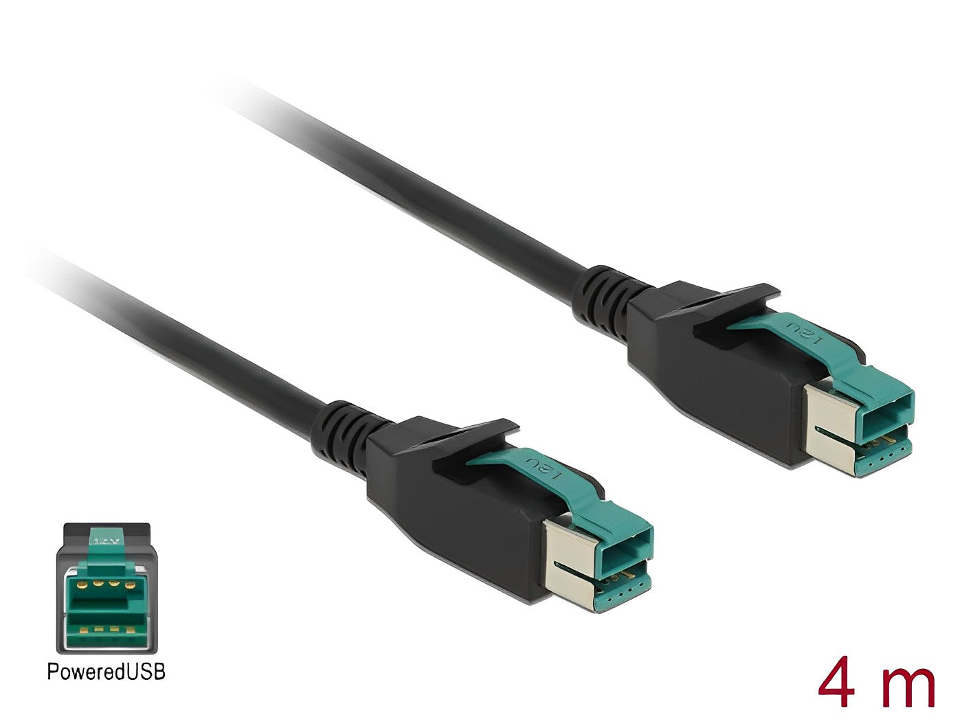 כבל PoweredUSB 12V ז/ז עבור מדפסות קופה ומסופים - delock.israel