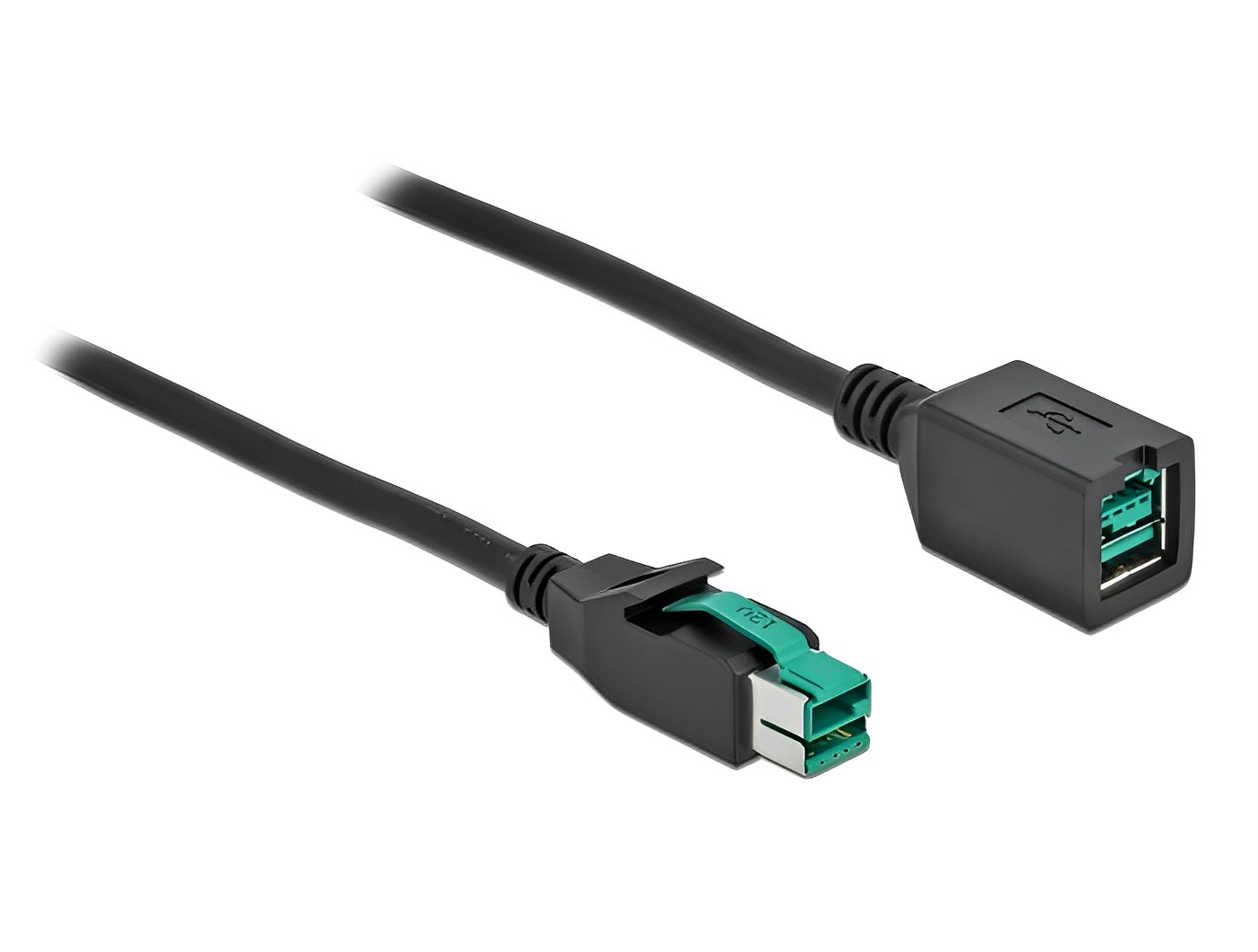 כבל מאריך PoweredUSB 12V ז/נ עבור מדפסות קופה ומסופים - delock.israel