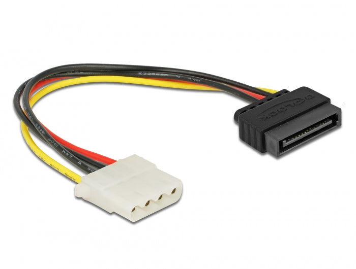 כבל חשמל תקע SATA 15 pin לשקע מולקס 4 פין - delock.israel