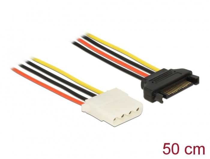 כבל חשמל תקע SATA 15 pin לשקע מולקס 4 פין - delock.israel