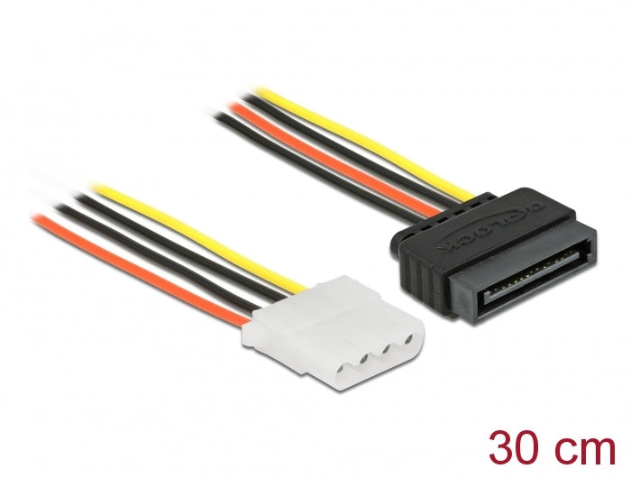 כבל חשמל תקע SATA 15 pin לשקע מולקס 4 פין - delock.israel