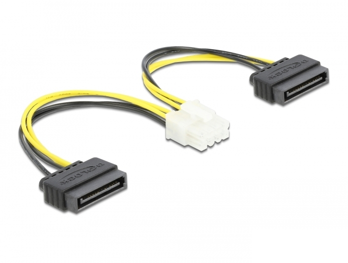 כבל חשמל תקע 8pin EPS ל- 2 SATA x זכר - delock.israel