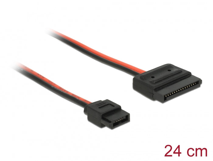 כבל חשמל שקע SATA 15 pin לשקע Slim SATA 6 pin - delock.israel