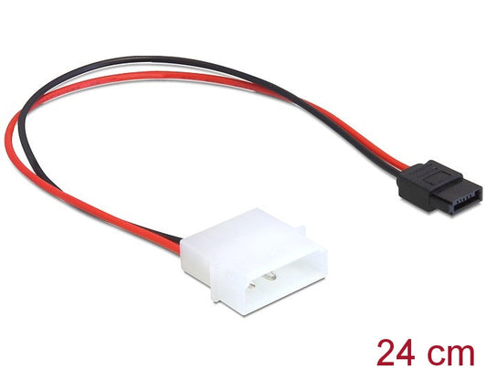 כבל חשמל שקע Slim SATA 6 pin לתקע מולקס - delock.israel