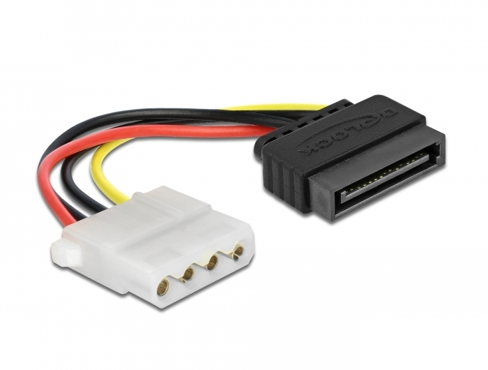 כבל חשמל תקע SATA 15 pin לשקע מולקס 4 פין - delock.israel