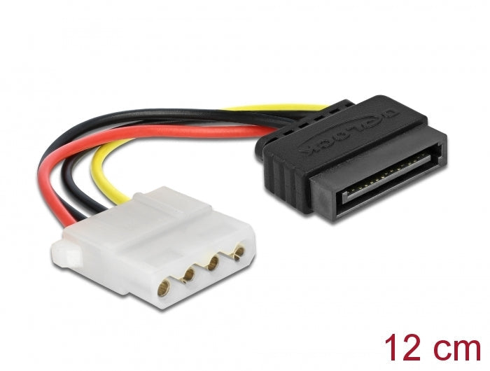 כבל חשמל תקע SATA 15 pin לשקע מולקס 4 פין - delock.israel