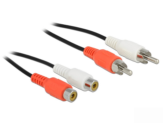 כבל מאריך ואודיו RCA x 2 ז/נ אורך 5 מטר - delock.israel