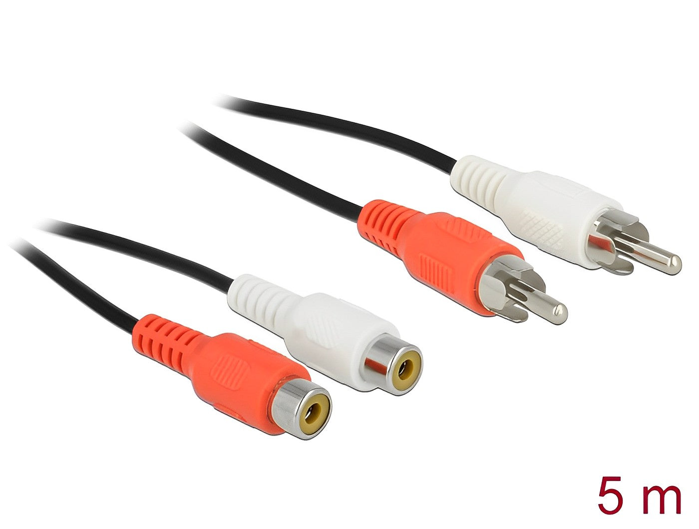 כבל מאריך ואודיו RCA x 2 ז/נ אורך 5 מטר - delock.israel