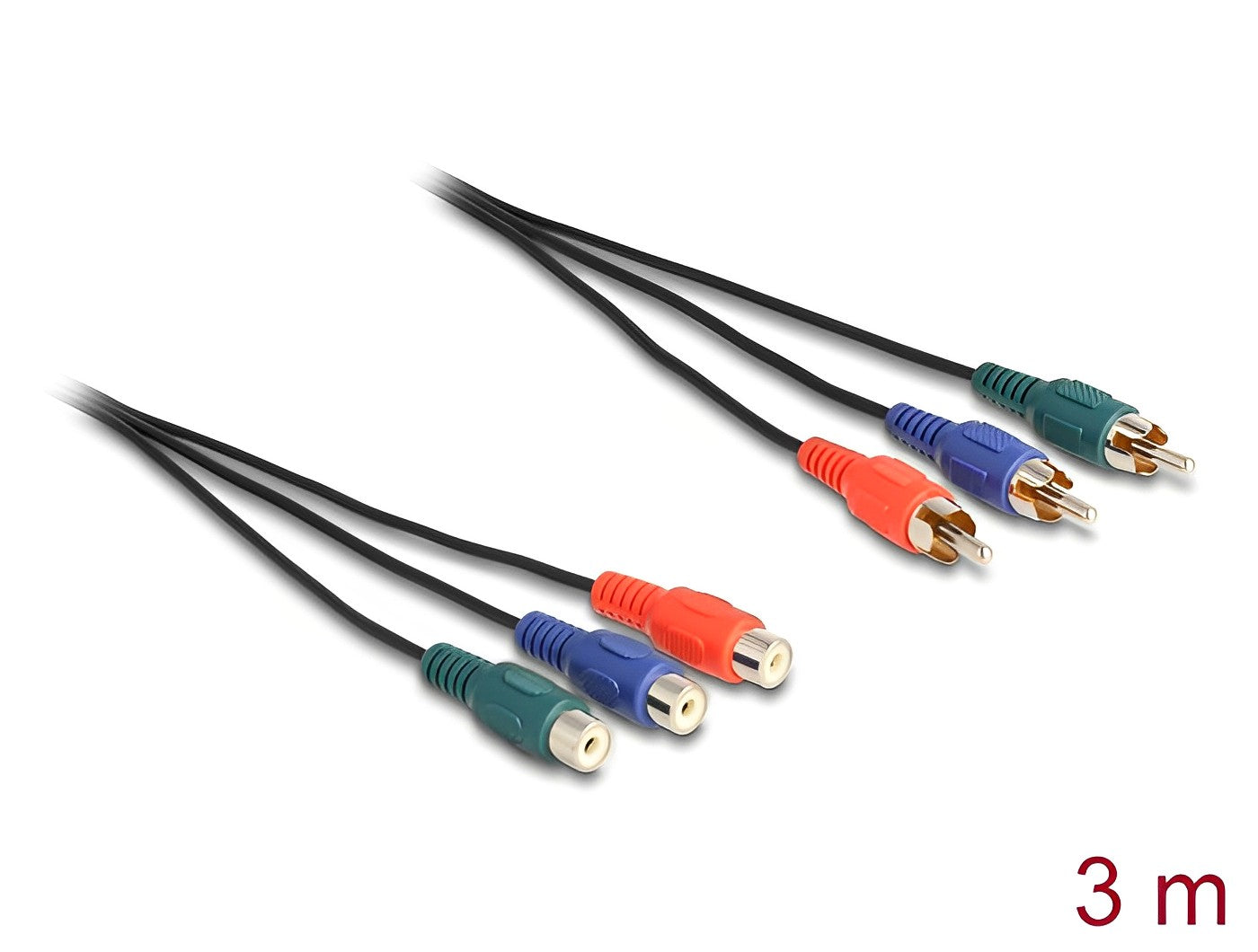 כבל מאריך וידאו 3 RCA RGB x ז/נ - delock.israel