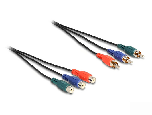כבל מאריך וידאו 3 RCA RGB x ז/נ - delock.israel