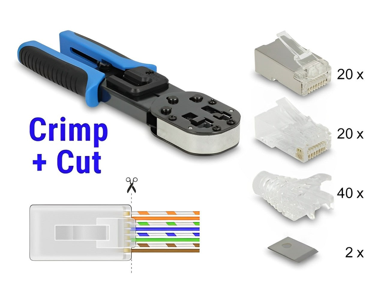 Delock RJ45 Crimp+Cut Toolkit - delock.israel