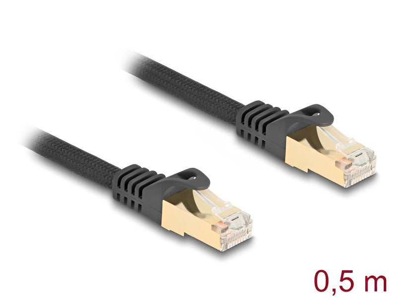 כבל רשת RJ45 Cat.6A S/FTP ז/ז עם ציפוי בד - delock.israel