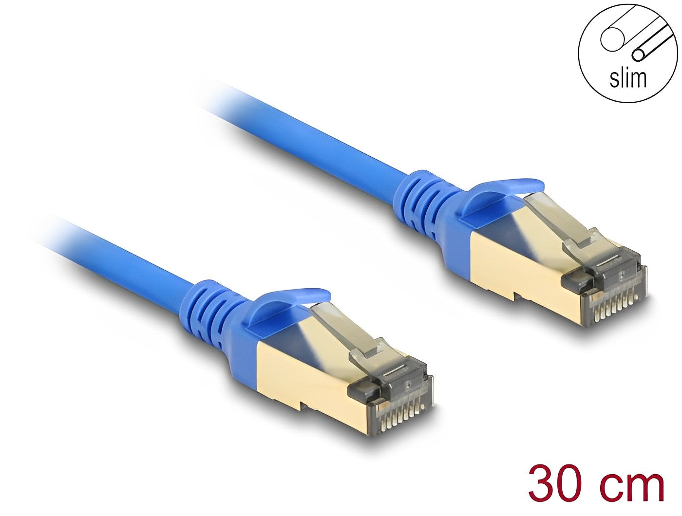 כבל רשת מסוכך RJ45 Cat.8.1 F/FTP 40Gbps Slim ז/ז צבע כחול - delock.israel