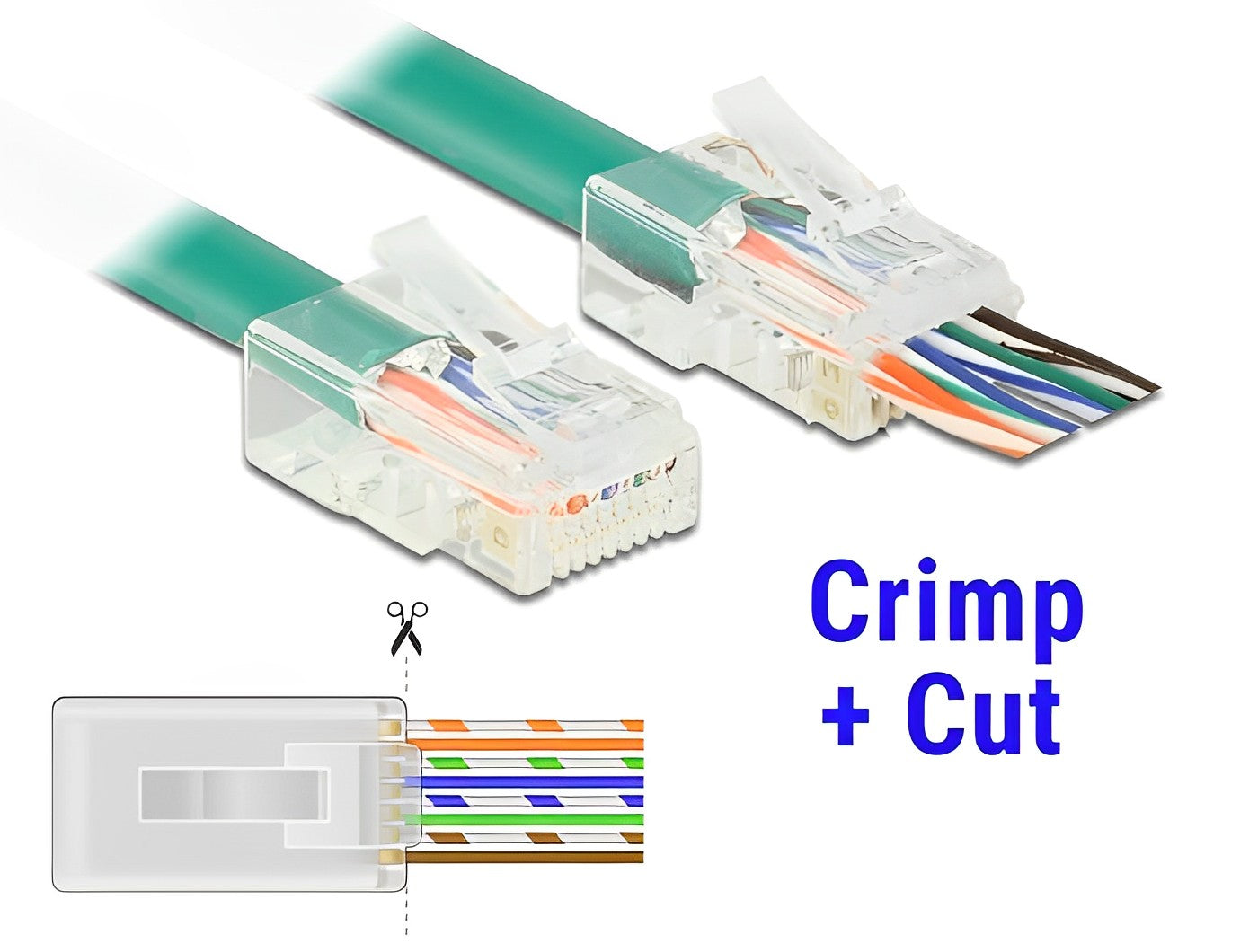 תקע רשת לא מסוכך RJ45 Cat.6 UTP PASS-THROUGH - delock.israel