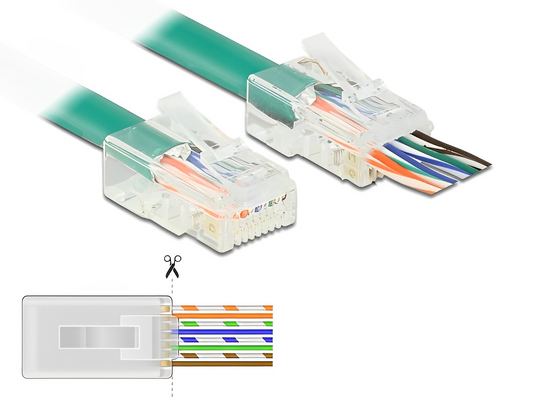 תקע רשת לא מסוכך RJ45 Cat.6 UTP PASS-THROUGH - delock.israel