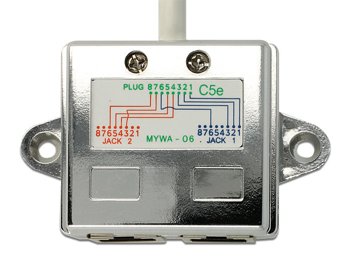 מתאם Y לפיצול חיבור רשת RJ45 ל- 2 שקעים (1x Ethernet, 1x ISDN) - delock.israel