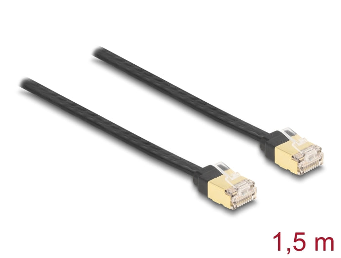 כבל רשת מסוכך נמתח RJ45 Cat.6A STP ז/ז אורך 1.5 מטר - delock.israel