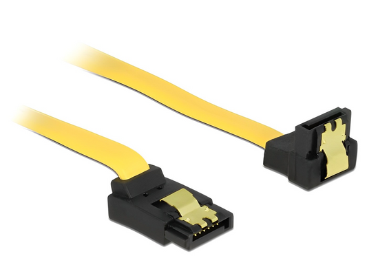 כבל SATA 6 Gb/s צד אחד בזווית 90° למטה צד שני בזווית 90° למעלה - delock.israel