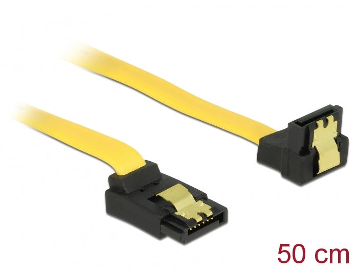 כבל SATA 6 Gb/s צד אחד בזווית 90° למטה צד שני בזווית 90° למעלה - delock.israel