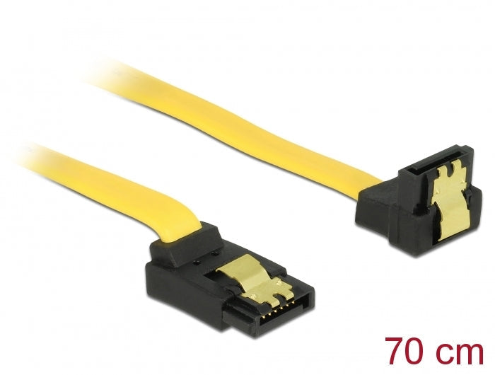 כבל SATA 6 Gb/s צד אחד בזווית 90° למטה צד שני בזווית 90° למעלה - delock.israel