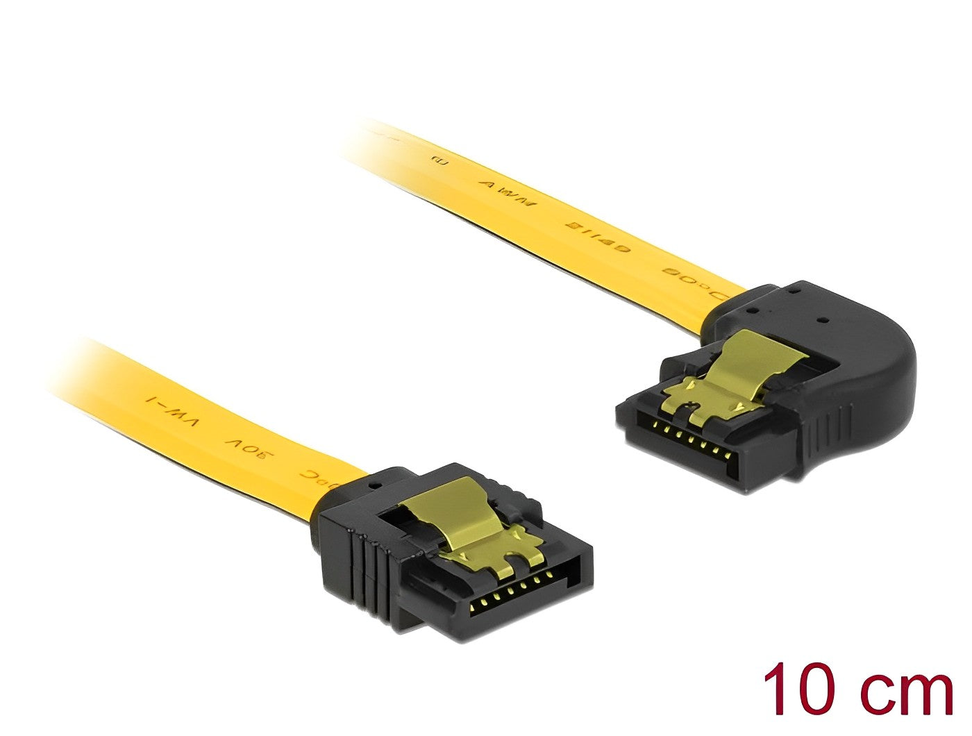 כבל SATA 6 Gb/s צד אחד בזווית 90° שמאלה צבע צהוב - delock.israel