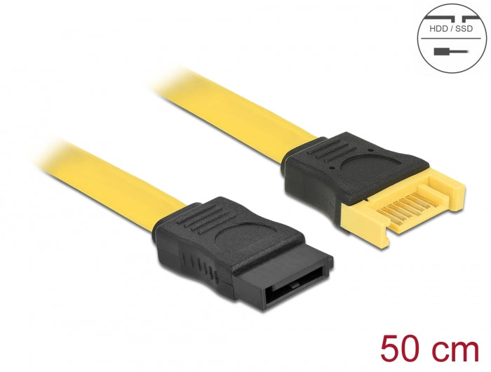 כבל מאריך SATA 6 Gb/s ז/נ צבע צהוב - delock.israel