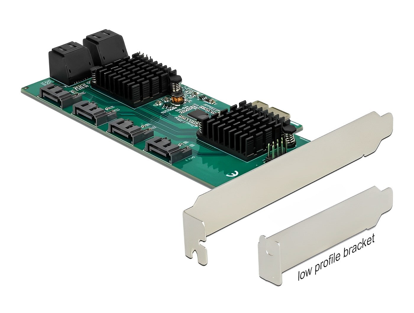 כרטיס SATA PCI-E x1 Low Profile עם 8 יציאות SATA 6 Gb/s - delock.israel