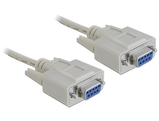 כבל סריאלי מוצלב Serial D-Sub RS-232 Null modem נ/נ - delock.israel